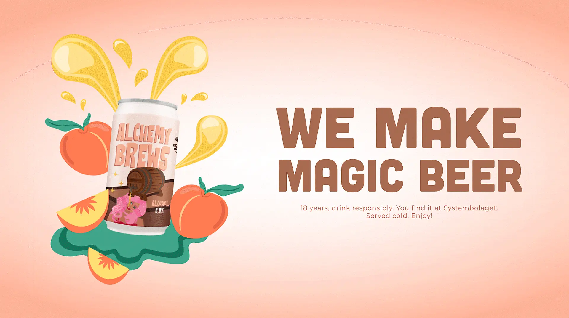 Annons med ölburk och "We make magic beer"