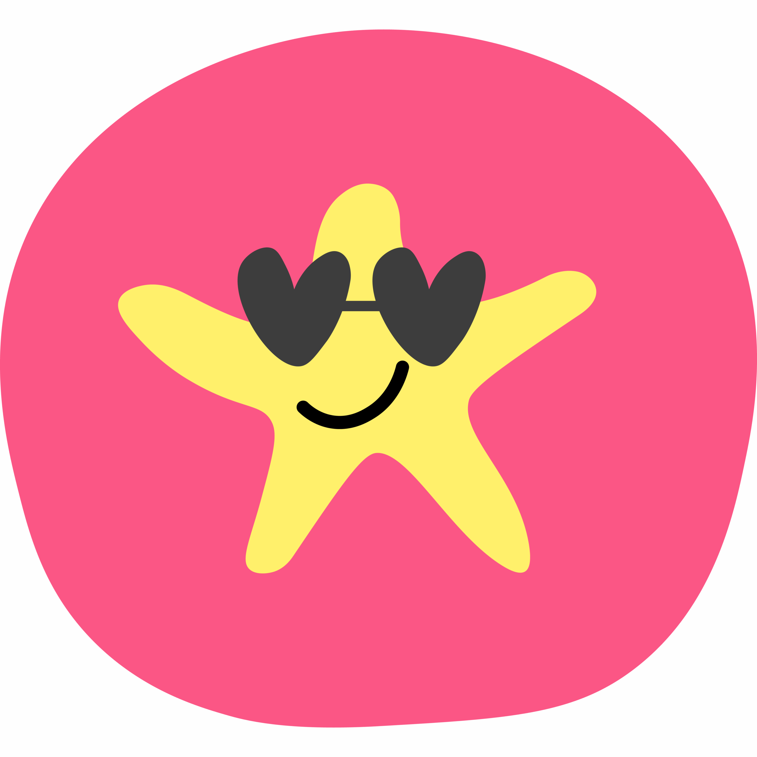 Illustrerad stjärna med hjärtformade solglasögon